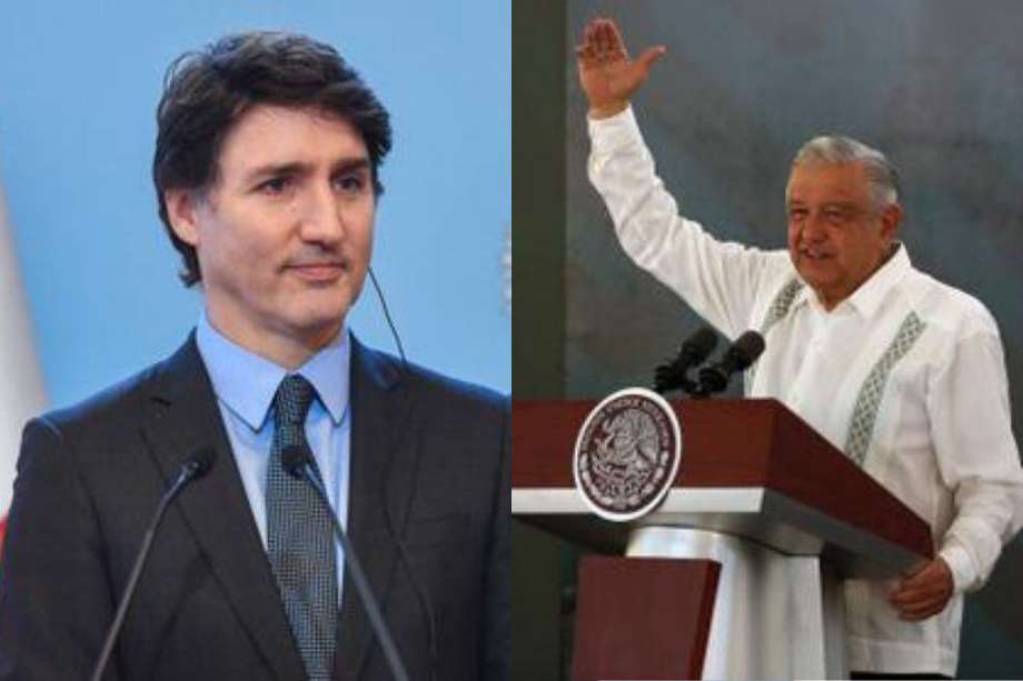El primer ministro de Canadá, Justin Trudeau (izq.), y el presidente de México, Andrés Manuel López Obrador (der.).
