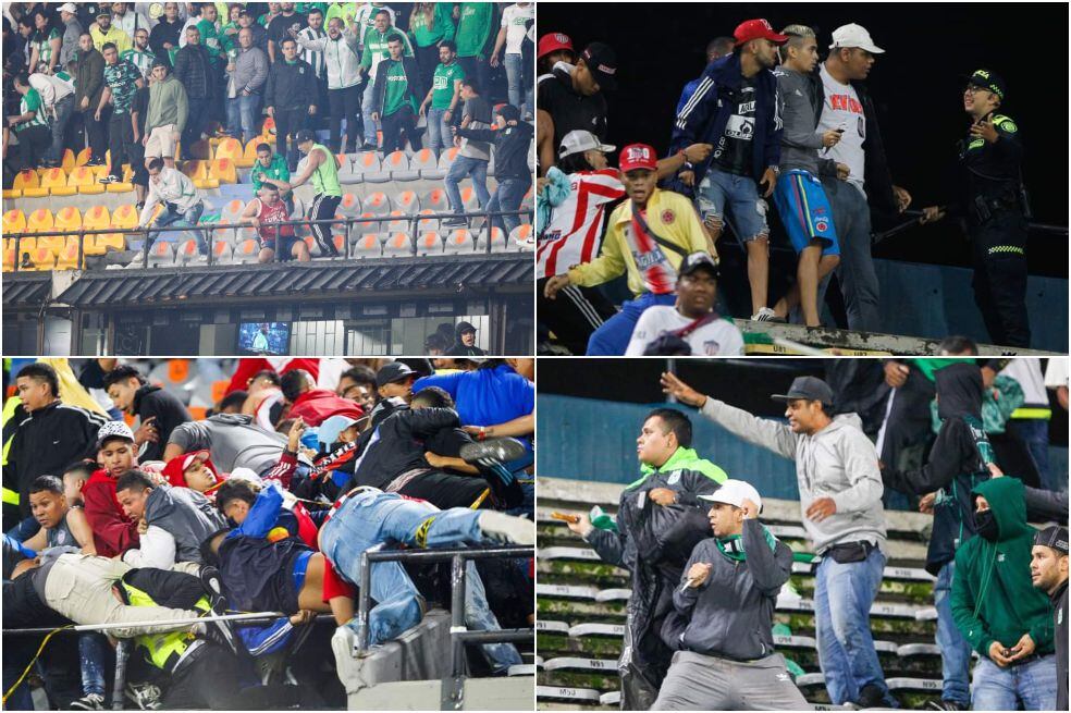 Vea las impactantes imágenes de la pelea entre hinchas de Nacional y Junior  | Liga BetPlay | Violencia en el fútbol | EL ESPECTADOR