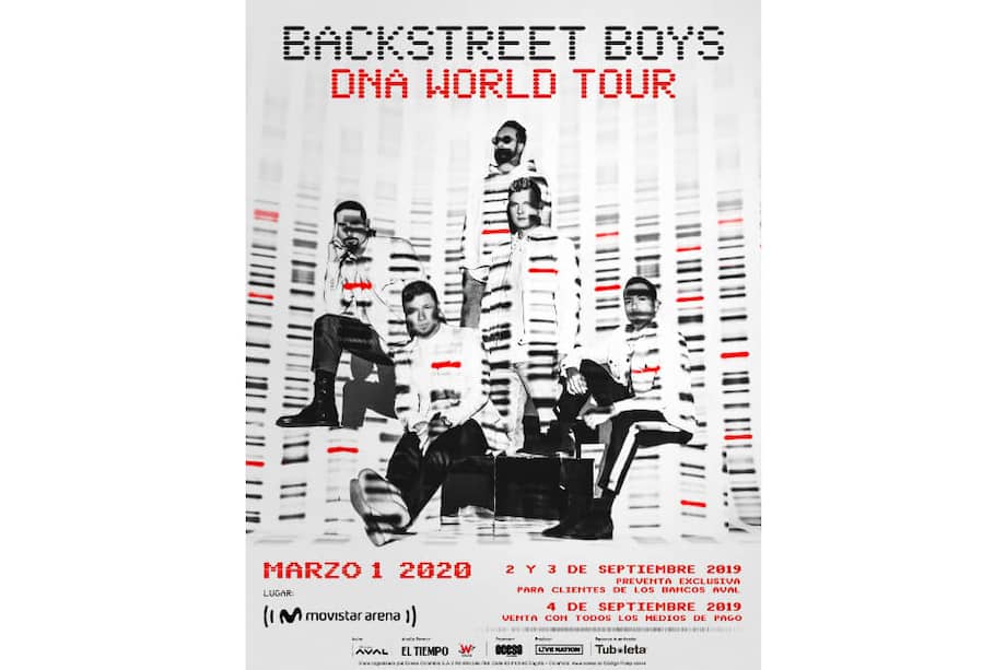 El afiche oficial de la presentación de la banda Backstreet Boys en Colombia.  / Cortesía