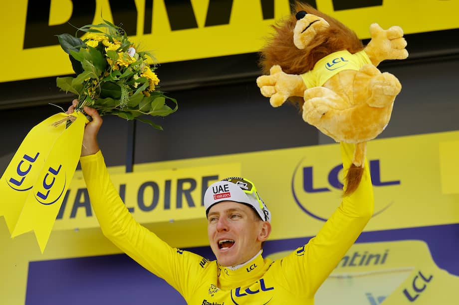 Tadej Pogacar, ganador de la cuarta etapa del Tour de Francia y líder de la clasificación general.