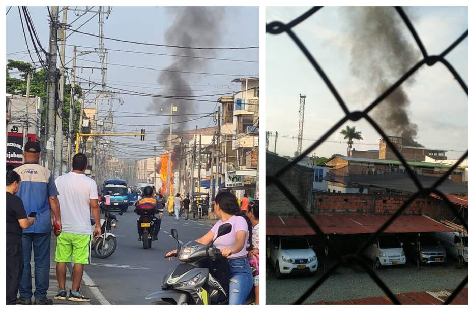 Imágenes de la comunidad sobre el reciente atentado con motobomba en pleno centro de Jamundí.