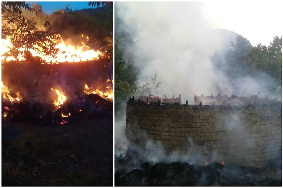 Dos centros ceremoniales fueron quemados, sin conocer el responsable.  / Cortesía pueblo kankuamo