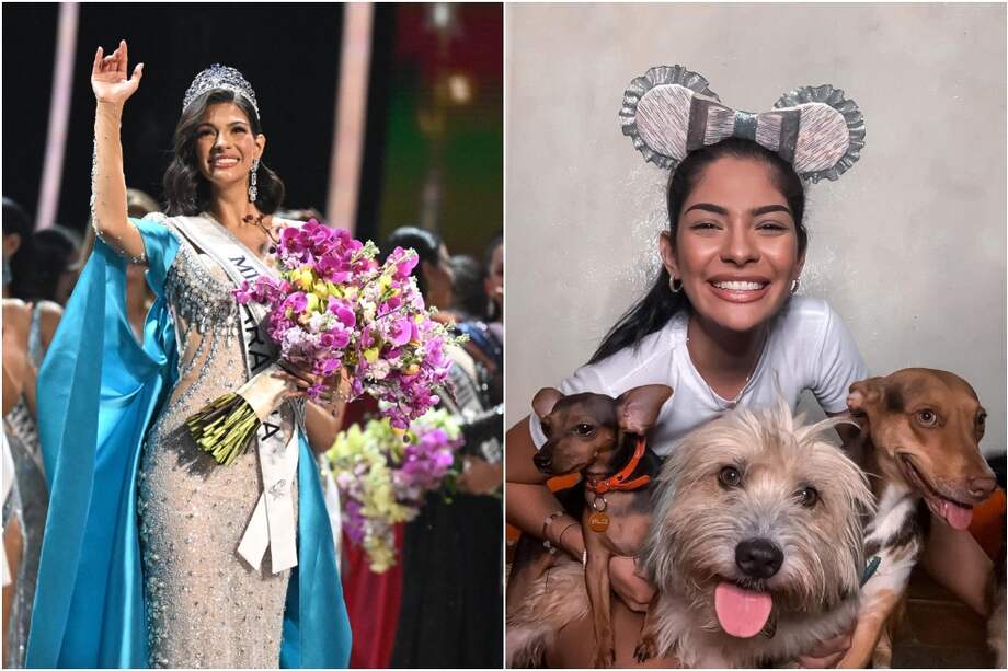 Sheynnis Palacios, Miss Universe 2023, al lado de sus animales de compañía. 