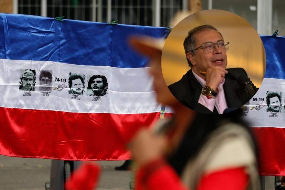 La bandera del extinto grupo M-19 ha sido vista en movilizaciones a favor del mandatario Gustavo Petro, quien hizo parte de la agrupación.
