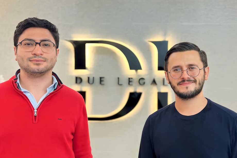 Ellos son David Bencardino Zuluaga y Nicolás Becerra Cardona, los emprendedores detrás de Due Legal, una firma new law en Colombia.