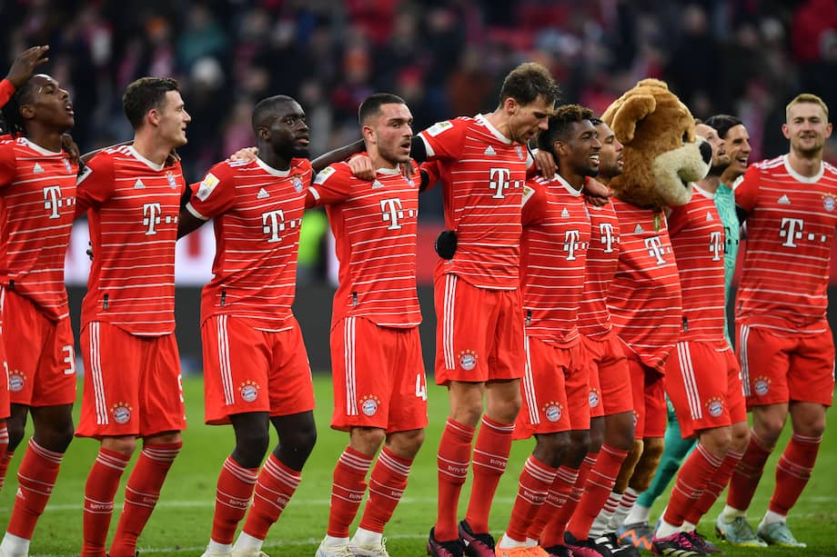 Jugadores del Bayern Múnich celebran la victoria de este sábado en la Bundesliga.