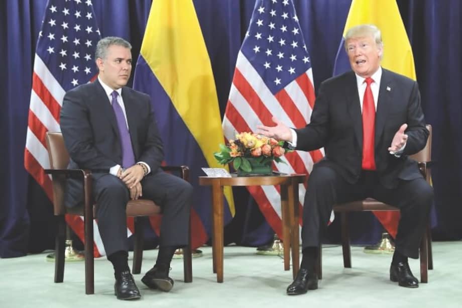 Iván Duque y Donald Trump se entrevistaron por última vez en febrero en Washington. / AP