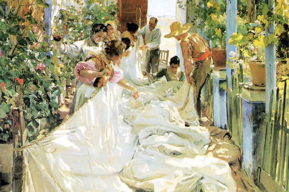 "Cosiendo la vela" (1896) de Joaquín Sorolla.
