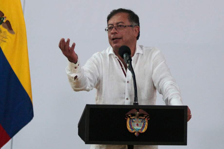 El presidente de Colombia, Gustavo Petro, habla durante la jornada del Diálogo Regional Vinculante realizada en Cúcuta (Colombia).