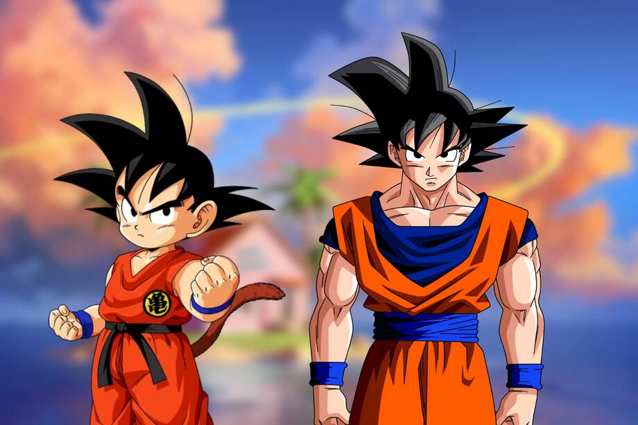 Goku, personaje principal de Dragon Ball, en su versión niño y joven.