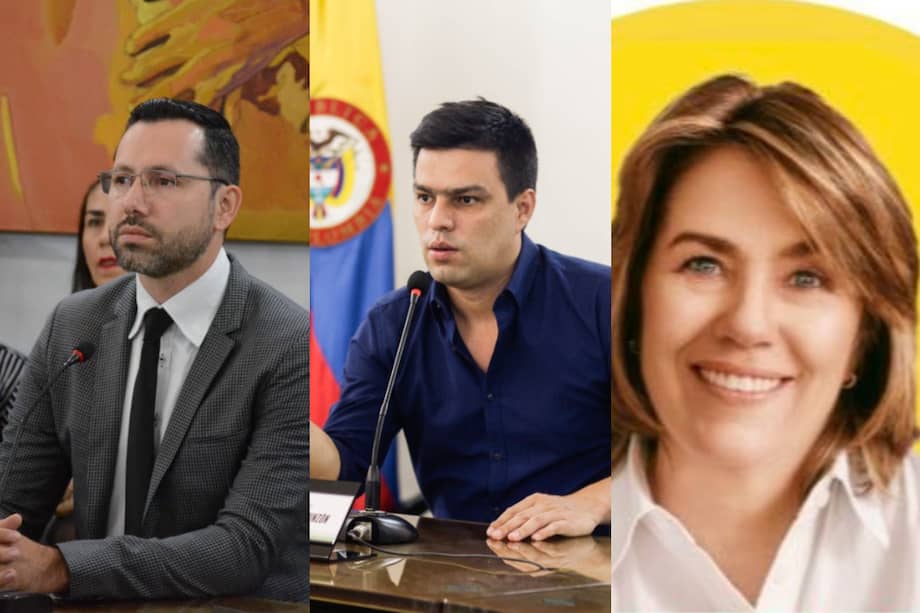 Jaime Andrés Beltrán (izq), Fabián Oviedo, Consuelo Ordóñez, los tres candidatos con mayor probabilidad de votos en Bucaramanga.