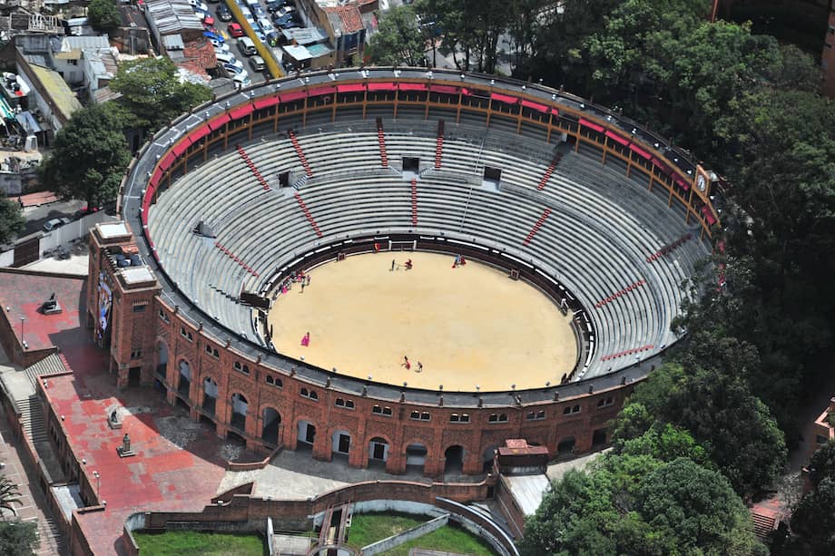 Vista aérea de esta plaza, ubicada en Bogotá.