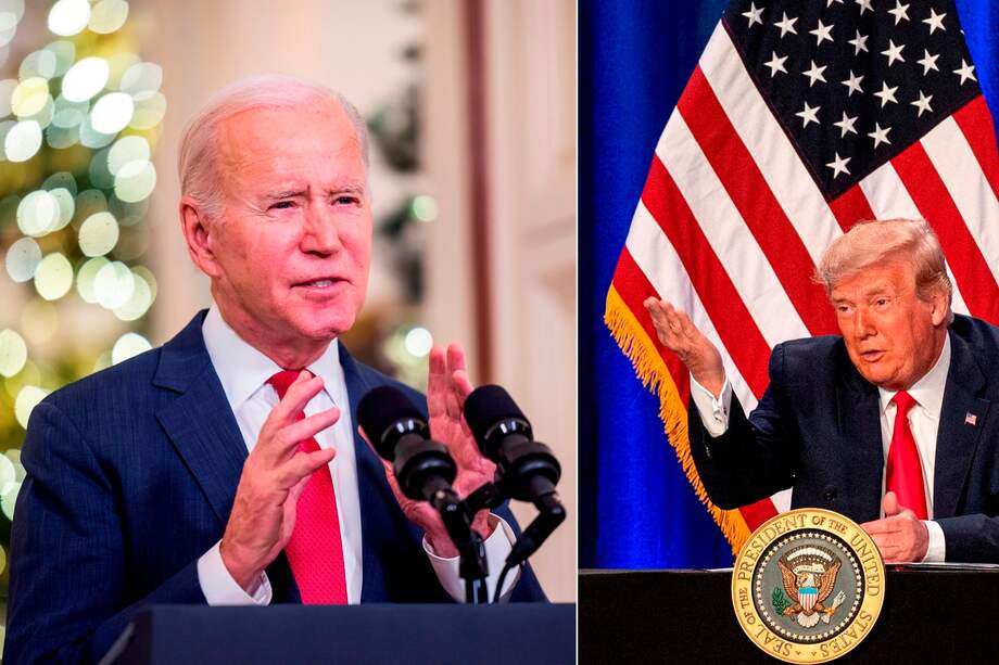Composición de dos fotografías de archivo donde aparece el presidente de Estados Unidos, Joe Biden (i), y el expresidente, Donald J. Trump (d). 