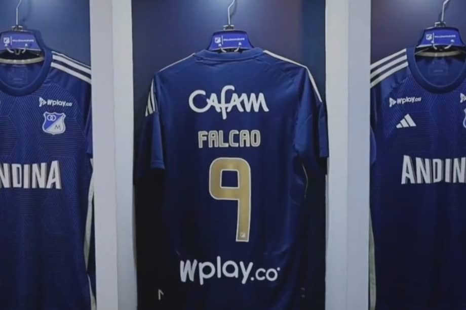 El nueve de Falcao en la camiseta de Millonarios.