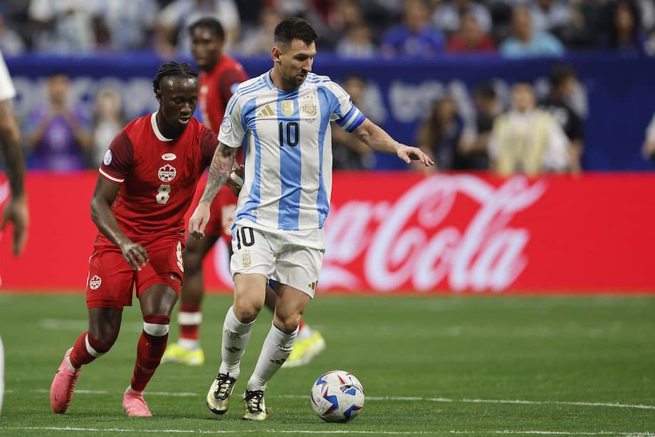 Lionel Messi, en el partido de Argentina contra Canadá. 