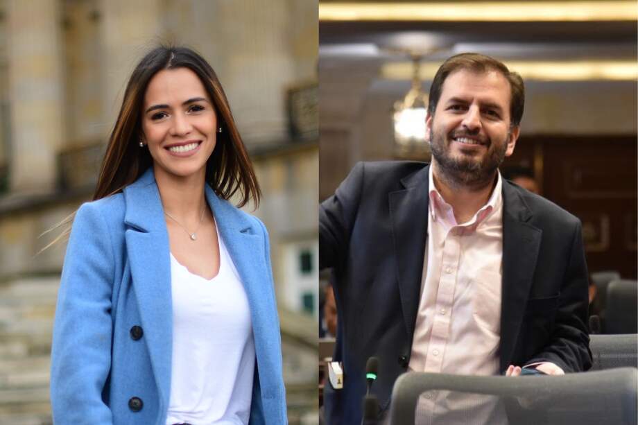 Representantes María Fernanda Carrascal (Pacto Histórico) y Andrés Forero (Centro Democrático).