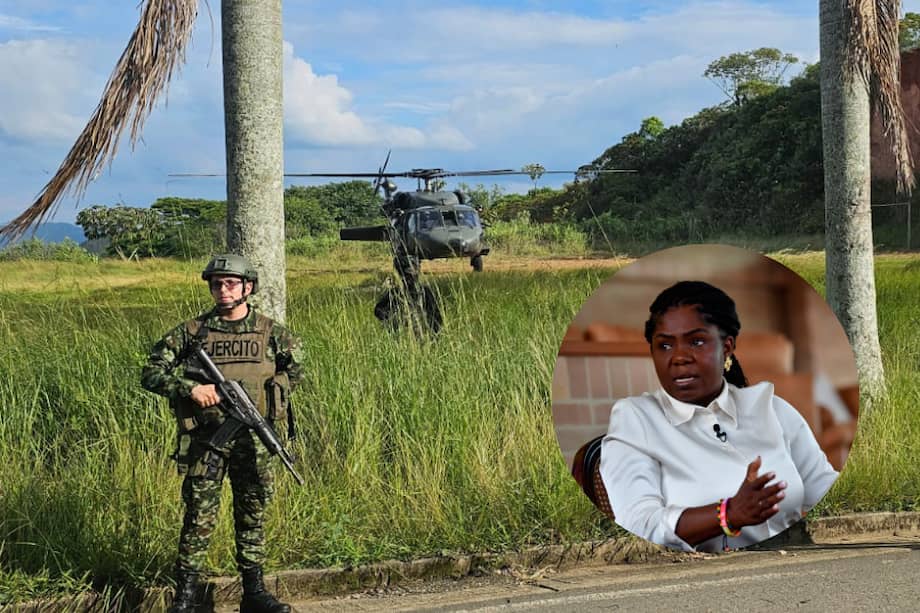 Helicópteros de las Fuerzas Militares llegaron a la zona rural tras el atentado contra el padre de la vicepresidenta Francia Márquez.