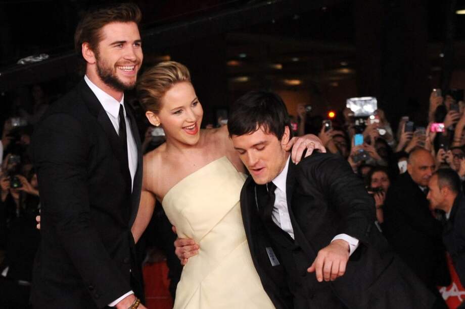 Liam Hemsworth, Jennifer Lawrence y Josh Hutcherson.